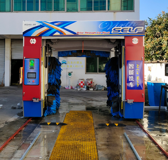 浙江中国石油加油站安装日森龙门往复式洗车机